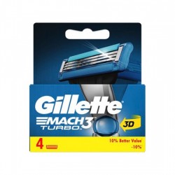 یدک ژیلت GILLETTE MACH 3 TURBO 3D سه لبه بسته 4 عددی یدک ژیلت GILLETTE MACH 3 TURBO 3D سه لبه بسته 4 عددی
