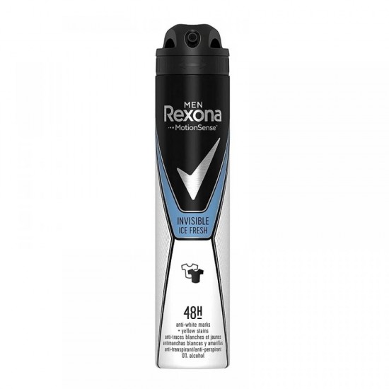 اسپری ضد تعریق مردانه رکسونا مدل اینویزیبل آیس فرش (Rexona Invisible Ice Fresh) حجم: ۲۰۰ میلی‌لیتر