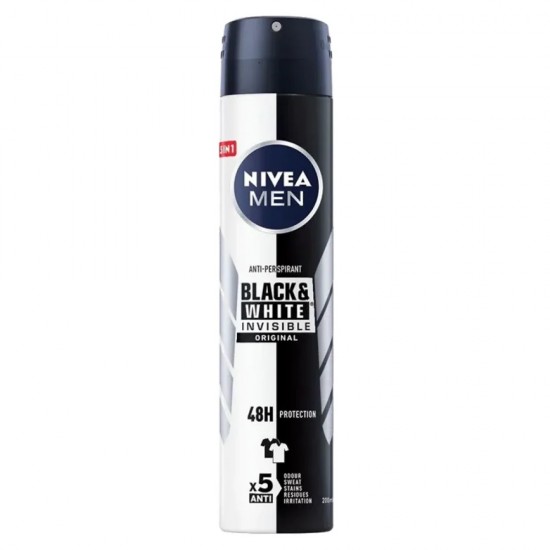 اسپری ضد تعریق نیوا Nivea مردانه مدل Black White Invisible Orginal حجم 200 میل
