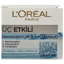 ژل کرم 3 کاره آبرسان و محافظت کننده پوست لورال LOREAL حجم 50 میل