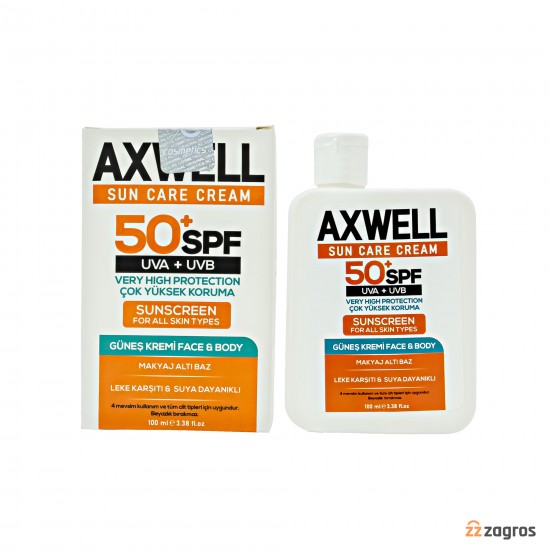 کرم ضدآفتاب و ضد لک آکسول spf50 حجم 100 میل کرم ضدآفتاب و ضد لک آکسول spf50 حجم 100 میل
