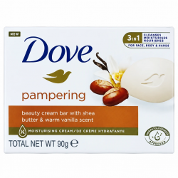 صابون داو مدل پمپرینگ با عصاره شی‌باتر و وانیل (Dove Pampering Beauty Bar - Shea Butter & Vanilla) وزن: ۹۰ گرم