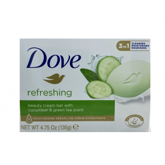 صابون داو با عصاره خیار و چای سبز (Dove Go Fresh / Refreshing Cucumber & Green Tea Beauty Bar) وزن: ۱۳۵ گرم صابون داو با عصاره خیار و چای سبز (Dove Go Fresh / Refreshing Cucumber & Green Tea Beauty Bar) وزن: ۱۳۵ گرم