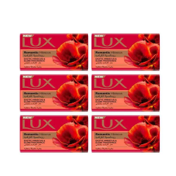 صابون لوکس مدل رمانتیک هیبیسکوس (Lux Romantic Hibiscus Soap) شامل ۶ عدد صابون ۱۷۰ گرمی