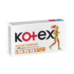 تامپون کوتکس kotex اکتیو سایز نرمال Normal بسته ۱۶ عددی (معروف به تامپون استخری) تامپون کوتکس kotex اکتیو سایز نرمال Normal بسته ۱۶ عددی (معروف به تامپون استخری)