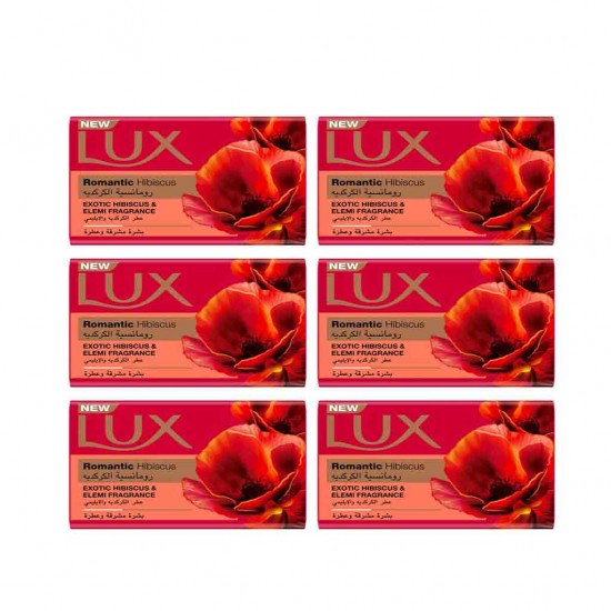 صابون لوکس Lux Romantic Hibiscus عصاره گل هیبیسکوس 6 عدد 170گرمی صابون لوکس Lux Romantic Hibiscus عصاره گل هیبیسکوس 6 عدد 170گرمی