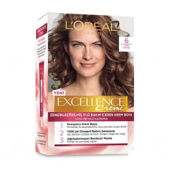 رنگ موی لورال شماره 6 رنگ قهوه ای روشن loreal excellence