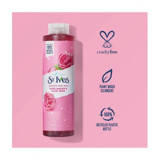  شامپو بدن گل رز و آلوورا سینت ایوز St.Ives Rose Water & Aloe Vera Body Wash 650ml