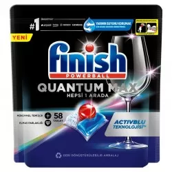 قرص ظرفشویی FINISH QUANTOM MAX بسته 58 عددی
