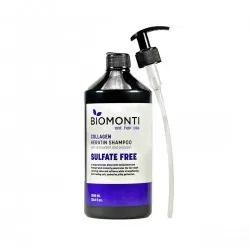 شامپو بدون سولفات ضد ریزش و کراتینه بیومونتی Biomonti حاوی کلاژن 1000 میل