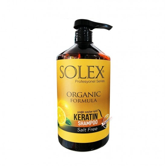 شامپو سولکس کراتینه SOLEX بدون نمک حاوی عصاره لیمو مناسب موهای چرب حجم 1000 میل