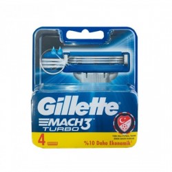 یدک ژیلت GILLETTE MACH 3 TURBO سه لبه بسته 4 عددی یدک ژیلت GILLETTE MACH 3 TURBO سه لبه بسته 4 عددی